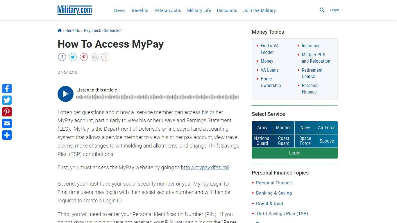 How To Access MyPay | Military.com